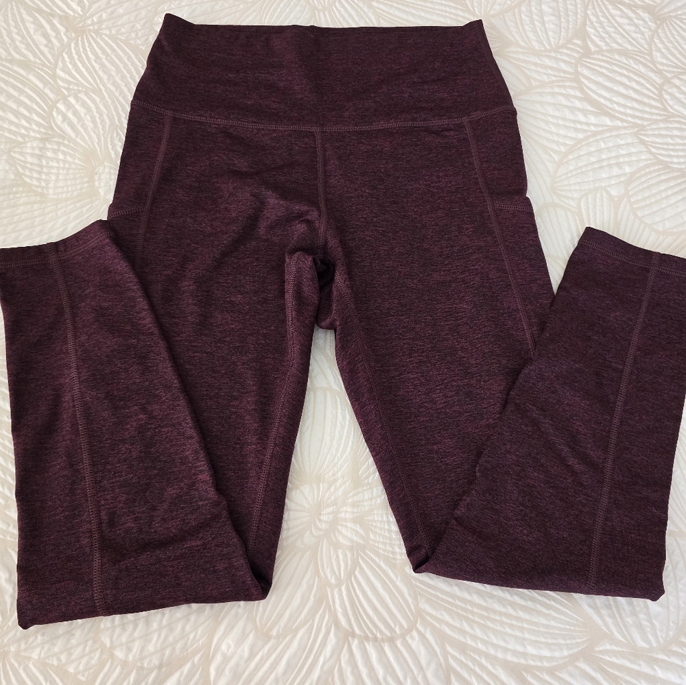 Aerie Chill Play Move Leggings, Burgundy Color, High Waisted Size Medium